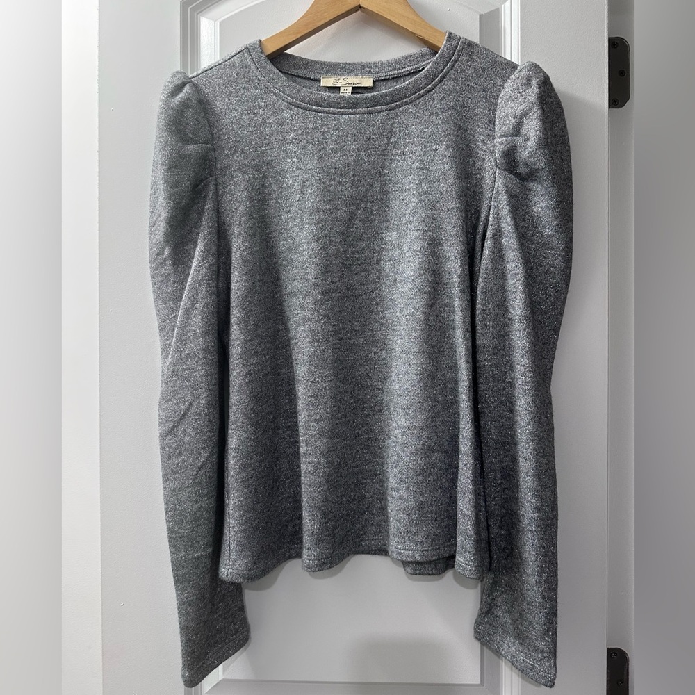 Les Serein Gray Shimmer Women's Top Medium